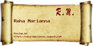 Reha Marianna névjegykártya